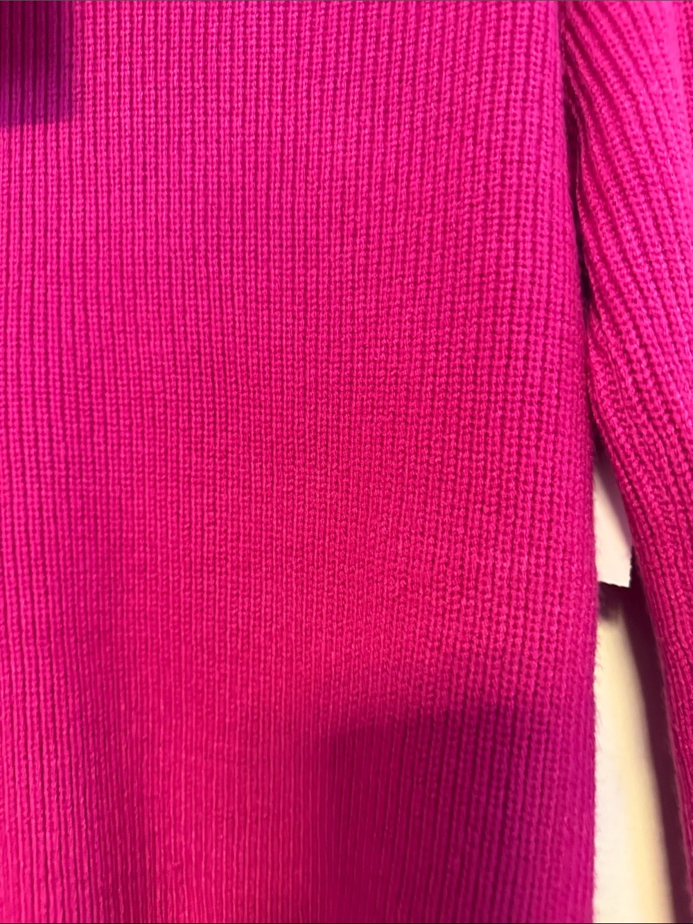 Express Ribbed Cowl Neck Sweater - Fuchsia - Picture 3 of 3